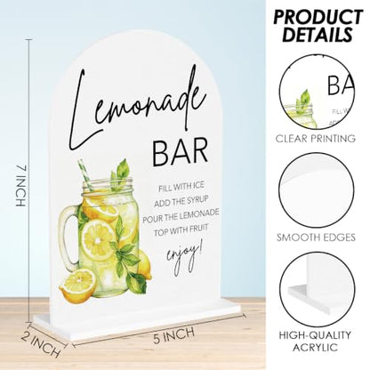 Lemonade Bar Sign for Wedding Baby Shower Reception Arch Acrylic Sign - color: Lemonade