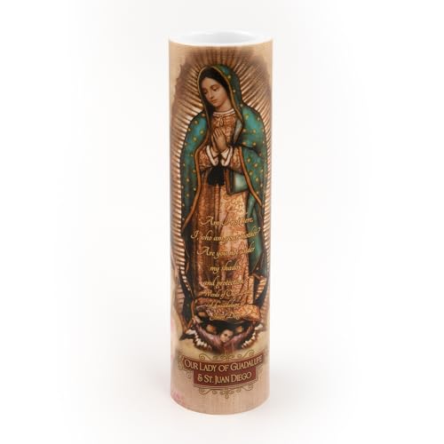 Our Lady of Guadulpe with Juan Diego, LED Flameless Devotional Prayer Candle