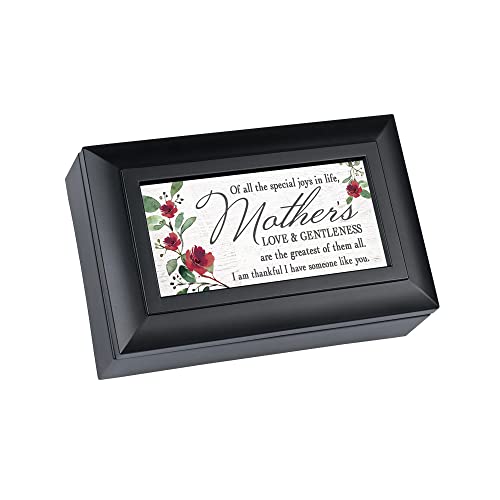 Cottage Garden Mother's Love & Gentleness Black Jewelry Petite Music Box Plays Wonderful World