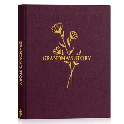 Lanpn Grandma Life Story Book Journal with 260+ Prompts, Linen Hardcover Grandmother Guided Journal Memory Keepsake Book to Fill Out, Birthday Mother's Day Christmas Gift for Grandmas, Purple - color: Purple
