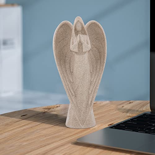 SIMON'S SHOP Praying Angel Statue, 9 Inch Spread Wings Angel Sculpture - color: Beige - Spread Wings