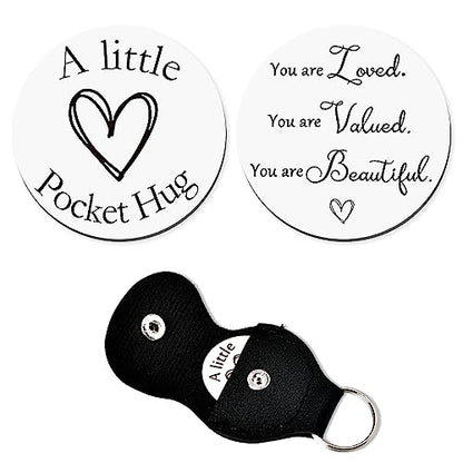 Pocket Tokens Inspirational Gifts for Granddaughter Daughter Birthday Gift for Niece Mom Sister Encouragement Gifts for Women Teen Girls You Are Loved Keychain Engraved Double Sided - color: You Are Loved