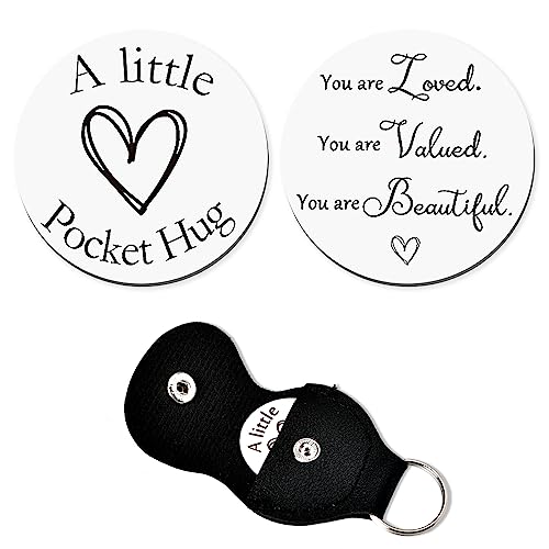 Pocket Tokens Inspirational Gifts for Granddaughter Daughter Birthday Gift for Niece Mom Sister Encouragement Gifts for Women Teen Girls You Are Loved Keychain Engraved Double Sided - color: You Are Loved