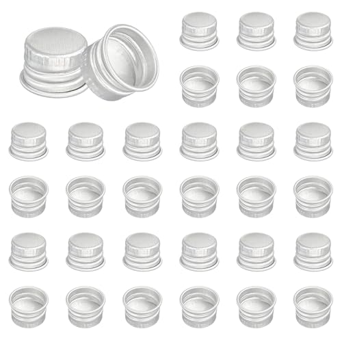 PATIKIL 13mm Metal Round Screw Lids, 36 Pcs Aluminum Mason Jar Lids Screw Top Caps for Lab Home Storage Jars Gallon Jugs Glass Snack Containers Liquid Storage, Silver Tone - size: 13mm