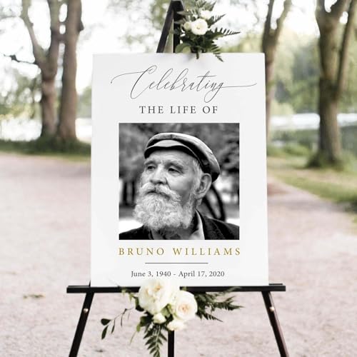 Celebration Of Life Welcome Sign, Memorial Poster, Celebration Of Life Poster With Picture, Funeral Welcome Sign, Memorial Sign - color: Version 17