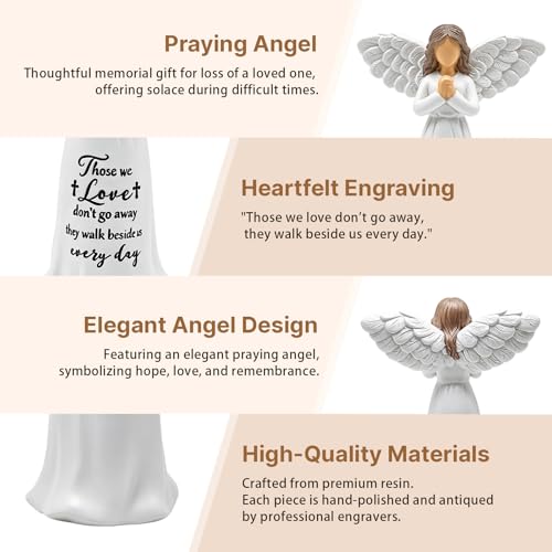 Sympathy Gifts for Loss of Loved One, Remembrance Angel Figurines, Memorial Gift for Women,Sculpted Hand-Painted Figurine Memorial Gifts for Bereavement Gifts