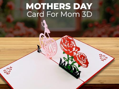 iGifts And Cards I Love You Mom Mother's Day 3D Pop-Up Card 4.75x6.75 | Floral Heart, Thank You, Birthday, New Mum, World's Best Mom, Inspirational, Mother Figure, Daughter, Keepsake Memento - color: I Love Mom
