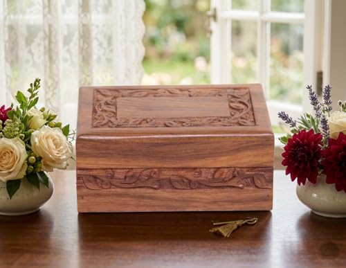 Paw Print Pet Memorial Keepsake Cremation Urns for Ashes Pet Urn Wood Keepsake Box Urns for Cat Dogs Ashes | Cat Memorials (5.5 X 3 .5X 2) - size: 5.5 X 3 .5X 2