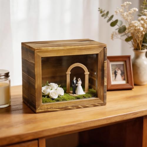 Wedding Card Box, Wooden Keepsake Card Box for Party, Bridal Shower