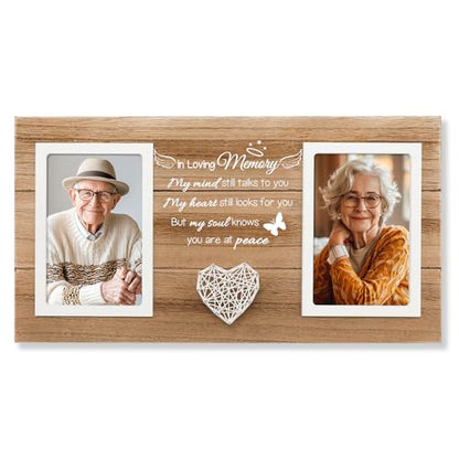 Memorial Gifts for Loss of Dad Mom, Sympathy Gifts for Loss of Dad, Memorial Day Decorations Picture Frame, Bereavement Remembrance Condolence Gift, In Memory of Loved One Gift, Holds 2pcs 4x6 Inches Photos - style: loss of loved one