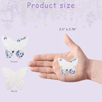 nulala 20Pack Butterfly Plantable Seed Paper Cards - Handmade Paper Card Embedded Wildflower Seeds - Eco-Friendly Cards for Wedding Favors, Gift Wrapping, Scrapbooking,Celebration of Life - size: P21