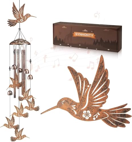 Hummingbird Wind Chimes for Outside,Gardening Gifts for Bird Lover，Women，Men/Mom，Birthday Party Decorations,Memorial Gifts,Wind Chimes Outdoors，Indoors,Room,Home,Wall,Garden,Patio,Yard Decor - size: Hummingbird