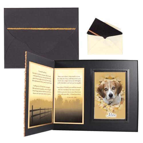 Pet Memorial Gifts for Dogs,I Loved You Best Dog Memorial Picture Frame Keepsake, Gift-Boxed with Message Card, Black with Foil Accents - color: Black, size: Loved You Best