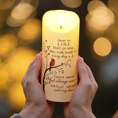 LED Flameless Memorial Candle with Remote, Sympathy Gift for Loss of Loved