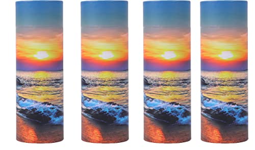 Ocean Sunset Scattering Urn – Biodegradable Scatter Tube for Ashes - Cremation Urn for Adult Ashes (Small(Set of 4)) - size: Small(set of 4)