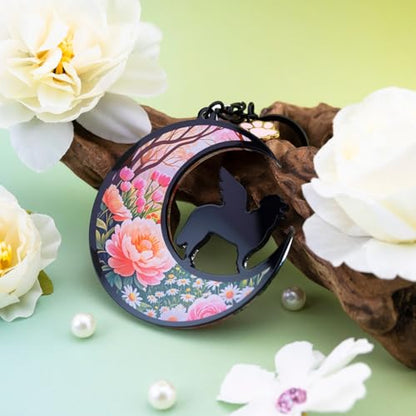 Dog Memorial Gifts for Loss of Dog Angel on Moon | Sympathy Gift Pet Memorial Gifts for Dog Bereavement Condolences Gift for Loss Dogs Bereavement Keychain