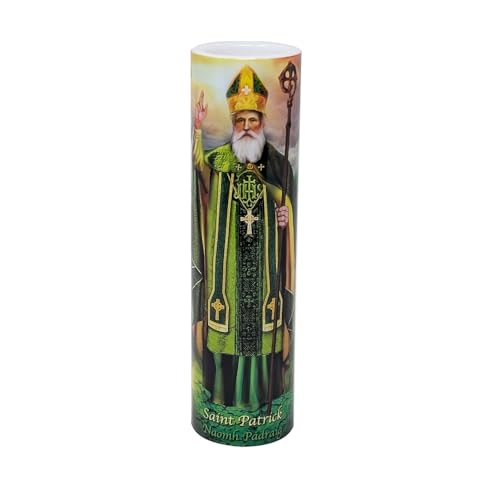 Saint Patrick LED Flameless Devotional Prayer Candle