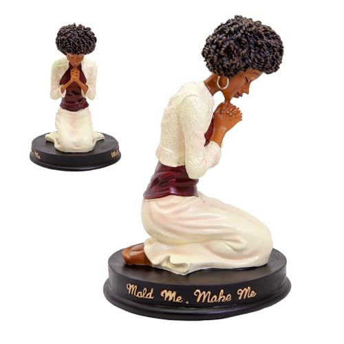 African American Expressions Mold Me Make Me Figurine – Black Praying Hands Statue, Inspirational Christian Home Décor – Christian Gift for Mom