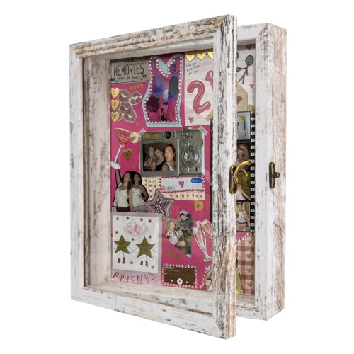 Small Wall Mounted Shadow Box Frame 8x8 with Real Glass,White - color: White, size: 8*8