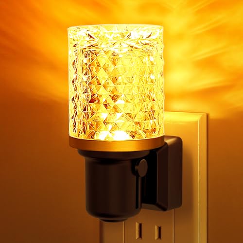 L LOHAS LED Night Light, 2 Pack Dimmable Night Lights Plug into Wall - color: Diamond-Amber, size: 2 Pack