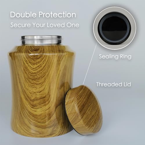 Custom Cremation Urns for Human Ashes Adult Male Men with Picture - color: Wood - Nature Peace, size: Custom