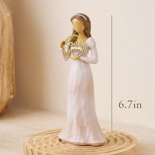 NAN ZAI NAN FANG Love You Gifts for Women Friends Coworkers | Thank You Mom Volunteer Pastor Teacher Appreciation Gifts 6.7" Resin Sculpted Hand-Painted Figurines Home Decor - style: Love You