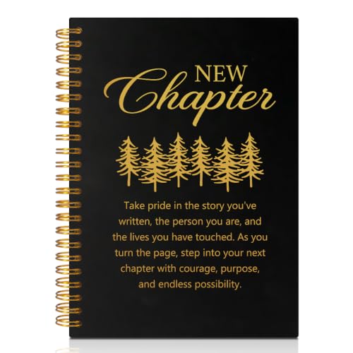 New Chapter Spiral Notebook, New Beginning Journal Gifts for Friend - color: Black118
