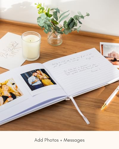 Lamare Wedding Guest Book – Photo Guest Book for Wedding Reception Party - color: White