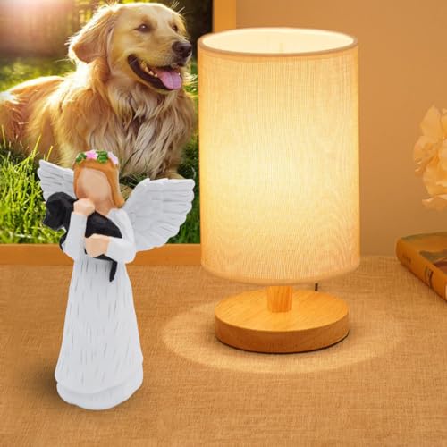 Anrkets Angel of Friendship Pet Memorial Gift – Dog Remembrance Angel Figurine with 7 Chakra Rainbow Bridge Bracelet, Sympathy Gift for Loss of a Beloved Dog - color: Black