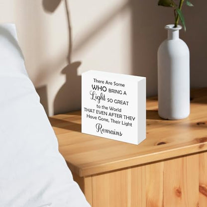 Bereavement Gift In Loving Memory Sign Sympathy Gifts for Loss of Friends Sister Brother Grieving Present for Remembrance Table Decor for Home Office Bedroom Wooden Box Sign Desk Decor