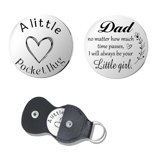 Pocket Hug Token for Women Men Him Birthday Inspirational Gifts for Daughter Friend Long Distance Gifts for Wife Mom - color: Dad Little Girl