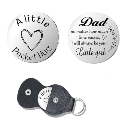 Pocket Hug Token for Women Men Him Birthday Inspirational Gifts for Daughter Friend Long Distance Gifts for Wife Mom - color: Dad Little Girl