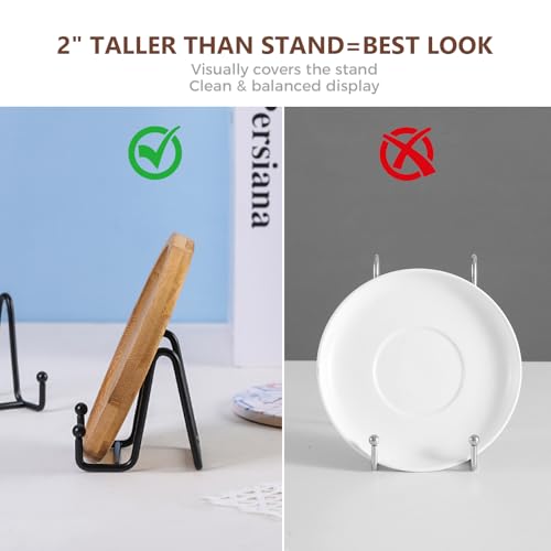 LIONWEI LIONWELI Plate Display Stand Easel Holders - 3" Tabletop Metal Stands for Small Decorative Plates, Photos & Picture Frames - Black, 4-Pack - size: 3 inch (4 pieces)