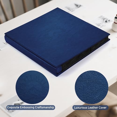 DazSpirit 4x6 Photo Album, 600 Pockets, Leather Cover with Slip-In Pages - color: Dark Blue, size: 600 Pockets
