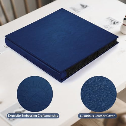 DazSpirit 4x6 Photo Album, 600 Pockets, Leather Cover with Slip-In Pages - color: Dark Blue, size: 600 Pockets