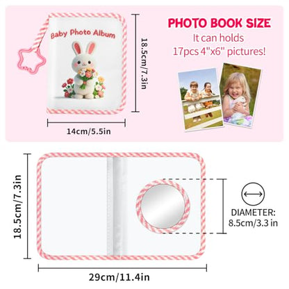 Rabbit Baby Photo Album - My First Family Album Book Holds 17 4x6 Photos | Waterproof Soft Cloth，For Newborn/Toddlers/Kids/Baby Shower Memory Birthday Gifts - style: xiaotuzi