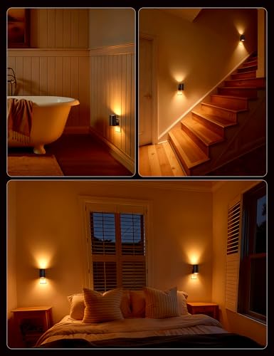 Brightown 2 Pack White Night Lights with Rotating Plug, Amber - color: Amber, size: 2 PACK Black