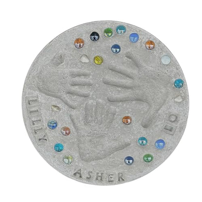 Large DIY Stepping Stone Kit, Handprint Stepping Stone, Mother's Day Gift, Footprint Stepping Stone (14 Inch + Stamp Set) - size: 14 Inch + Stamp Set
