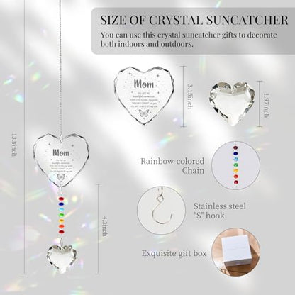 Hegelda Memorial Gifts for Loss of Mom Crystal Suncatcher Ornaments | Sympathy Gifts for Loss of Mother Stepmother Adoptive Mother Bereavement Funeral Condolence Gifts for Grieving - style: MOM