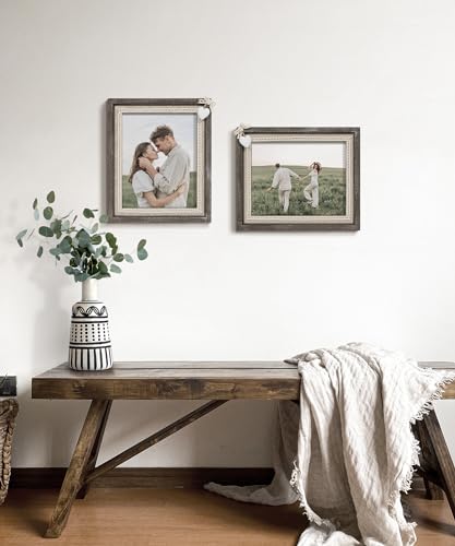 Sapowerntus 8x10 Rustic Picture Frames Wooden Farmhouse Heart Photo Frame - size: 8x10 in (single)