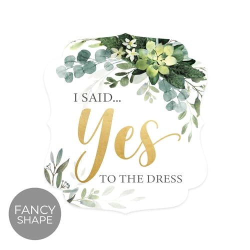 Lush Greenery I Said Yes To The Dress Sign / 10" x 12" Elegant Floral Wedding Shop Sign/Made In The USA - color: Lush Greenery, style: Yes to the Dress