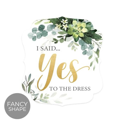 Lush Greenery I Said Yes To The Dress Sign / 10" x 12" Elegant Floral Wedding Shop Sign/Made In The USA - color: Lush Greenery, style: Yes to the Dress