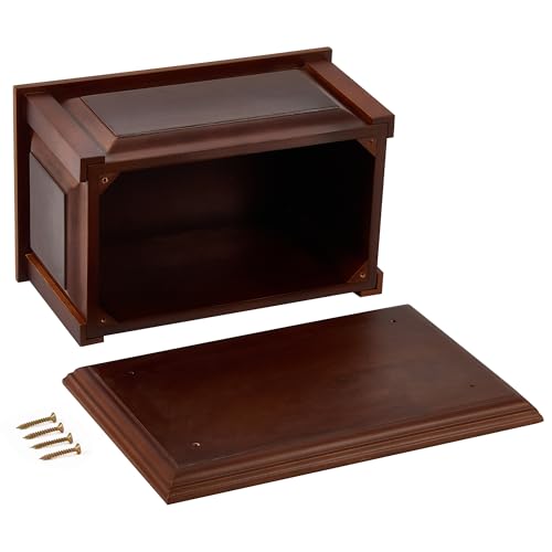 Handcrafted Large Wooden Cremation Urn Box for Adult Human Ashes - color: Light Black, size: Large