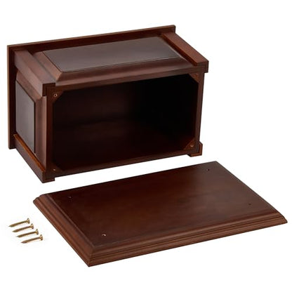 Handcrafted Large Wooden Cremation Urn Box for Adult Human Ashes - color: Light Black, size: Large