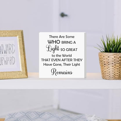 Bereavement Gift In Loving Memory Sign Sympathy Gifts for Loss of Friends Sister Brother Grieving Present for Remembrance Table Decor for Home Office Bedroom Wooden Box Sign Desk Decor