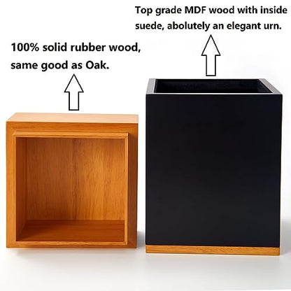 Wood Cremation Urns for Human Ashes Adult Male or Female | Funeral Memorial Urns with Velvet Bag,Wooden Urns Box and Casket for Men Women,Burial Urn for Adults Up to 250 IBS - size: Large,250lbs Wooden Box