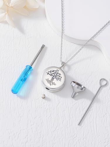 WINNICACA Urn Necklaces for Ashes 925 Sterling Silver Tree of Life Ash Necklace Cremation Jewelry Urn Pendants for Women Memorial Gifts for Birthday Christmas Funeral - style: 04-Urn