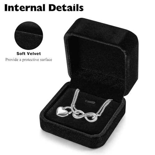XIUDA Infinity Urn Necklace for Human Ashes Always in My Heart Cremation Necklace Stainless Steel Memorial Ash Jewelry for Women - color: Silver with box
