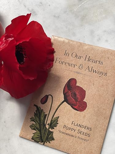 Bentley Seed Co. | Celebration of Life Funeral Favors for Guests | Non-GMO, Non-Coated Flanders Poppy Seed Packets in Our Hearts Forever and Always | Sentimental Memorial Service Gift | Pack of 25 - style: In Our Hearts Forever & Always
