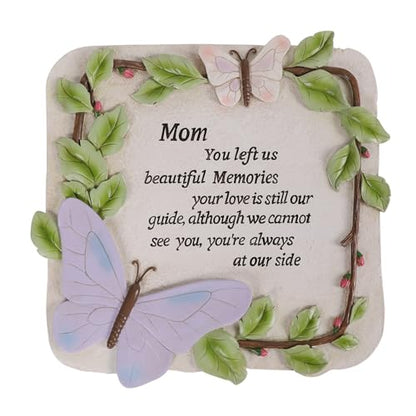 10 Inch Polyresin Memorial Garden Stone, Sympathy Gift for Loss of Mom, Memorial Plaques for Outdoors, Garden Stones in Memory of Loved Ones, Remembrance of Beloved Mather (Mom) - style: Mom